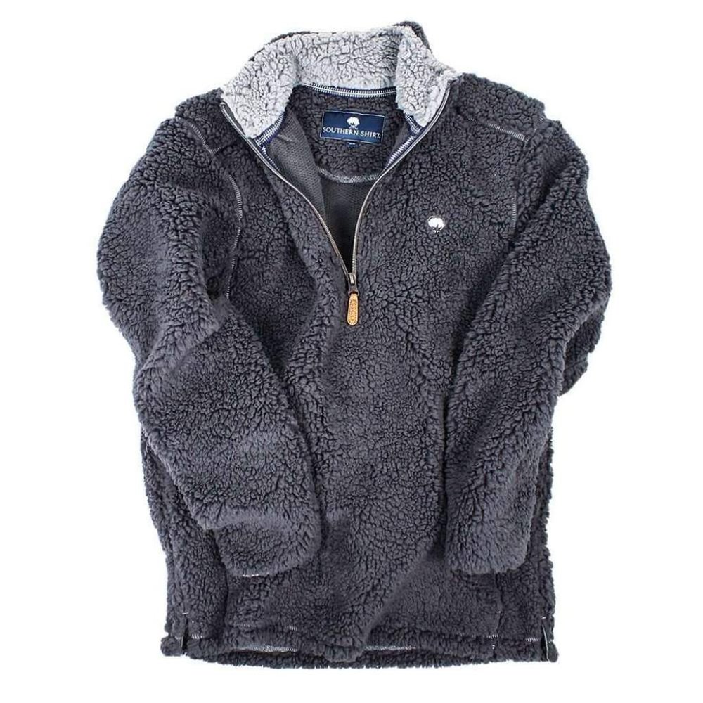Southern Shirt Grey Sherpa 1/4 Zip Pullover Sz M - Picture 2 of 8
